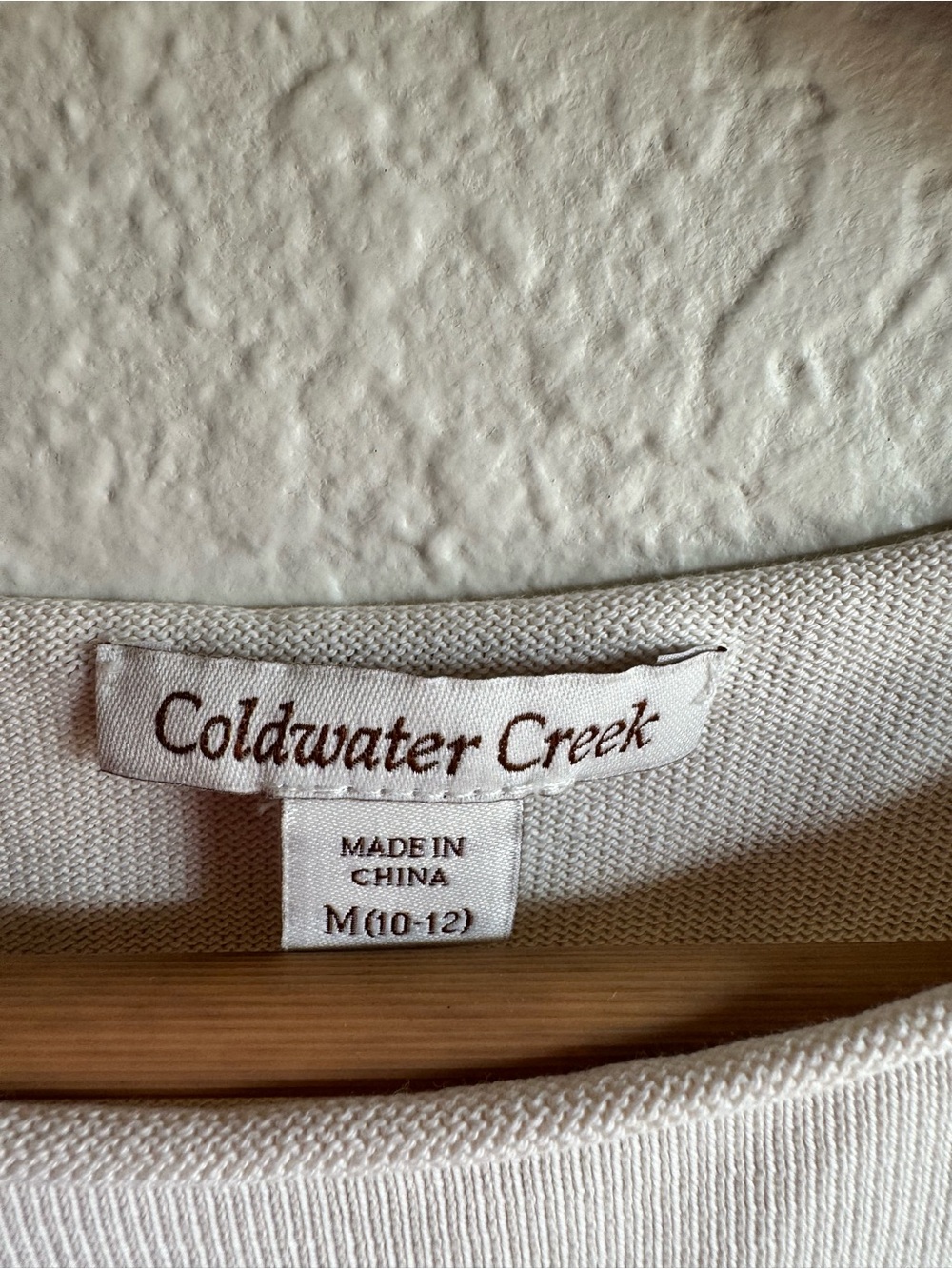 Coldwater Creek Silk Cotton Blend Ribbed Knit Tank Top Shell Cream SzM - Picture 2 of 6
